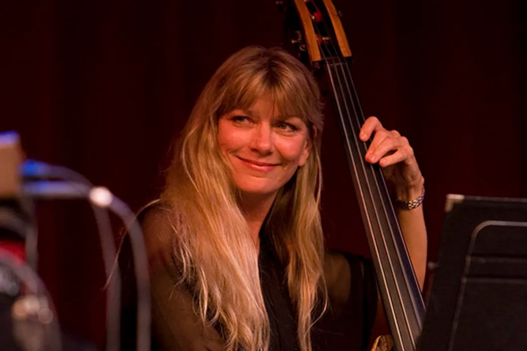 Ruth Davies playing upright bass