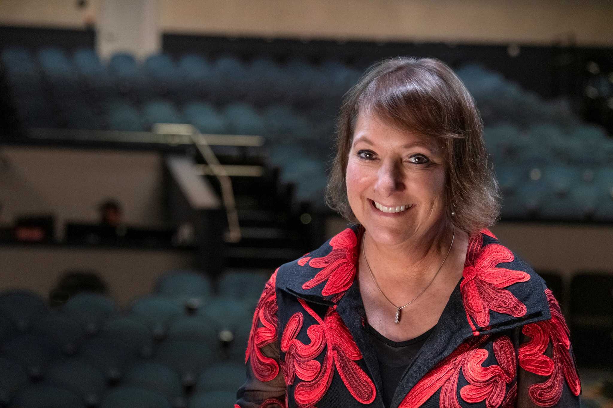 Lilly Schwartz emcees the Tony Bennett Stage at California Street during the Fillmore Jazz Festival 2026 in San Francisco.